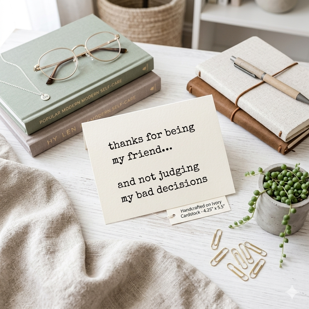 "Not Judging My Bad Decisions" | Sassy Friendship Thank You Card