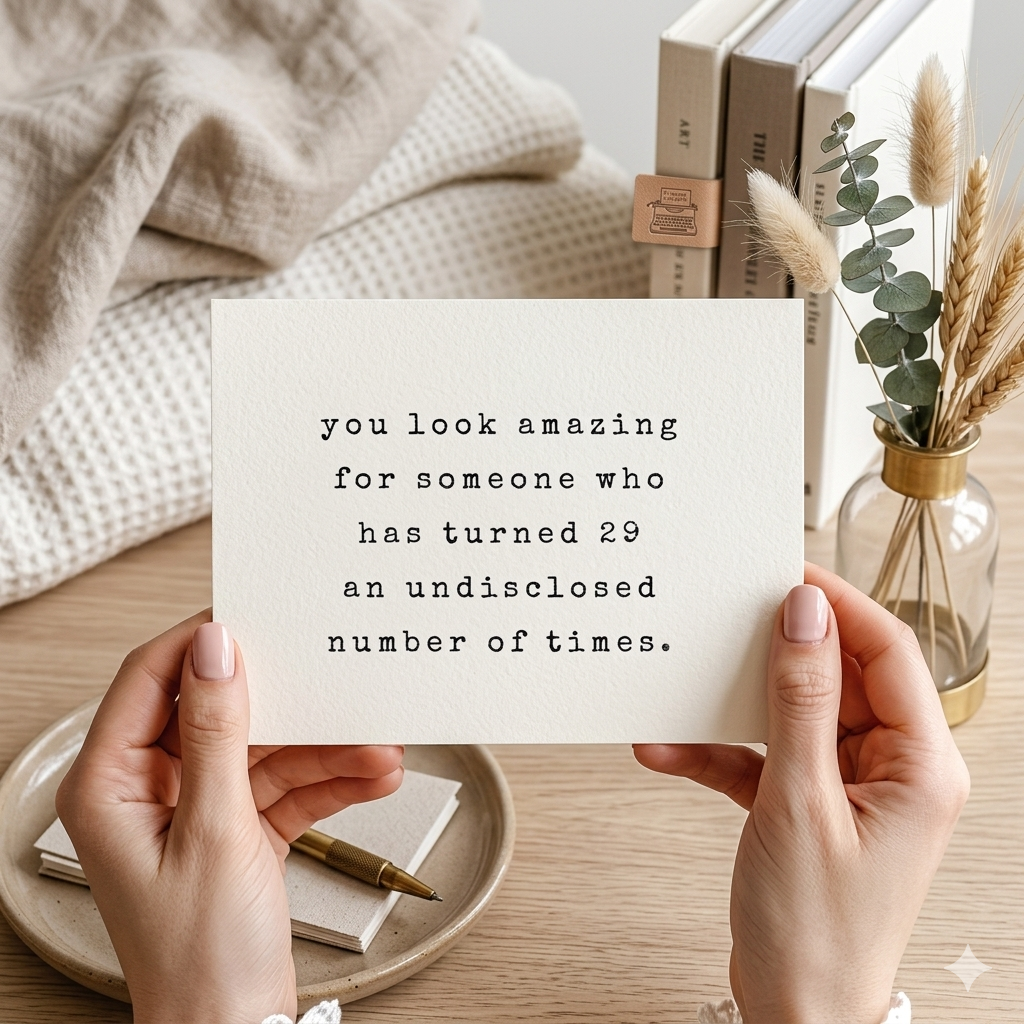 “Turned 29 (Undisclosed)" | Sassy Birthday Greeting Card