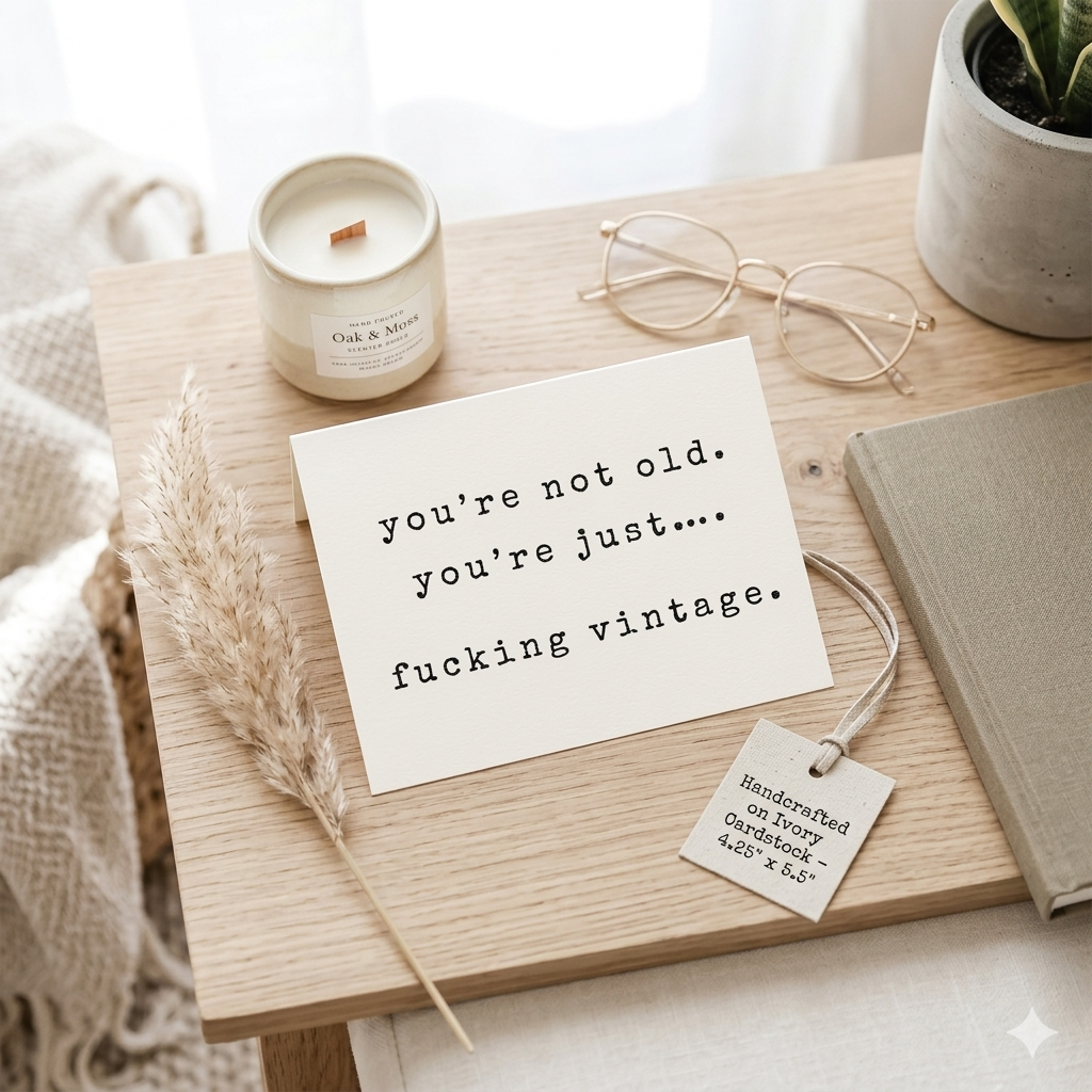 “You’re Just Fucking Vintage" | Sassy Birthday Greeting Card