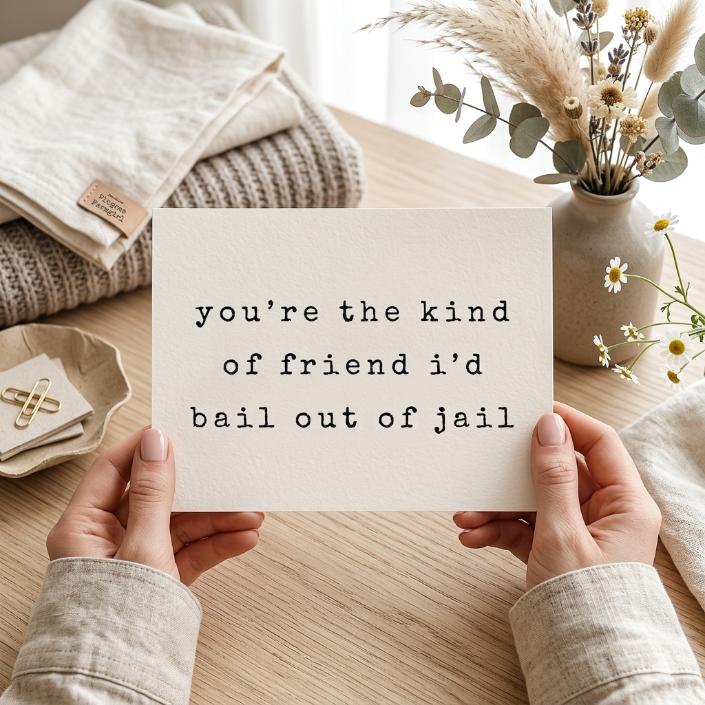 "Bail You Out" | Sassy Ride-or-Die Friendship Card