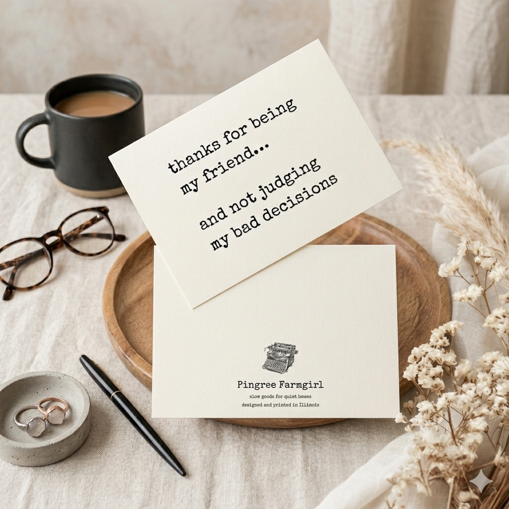 "Not Judging My Bad Decisions" | Sassy Friendship Thank You Card