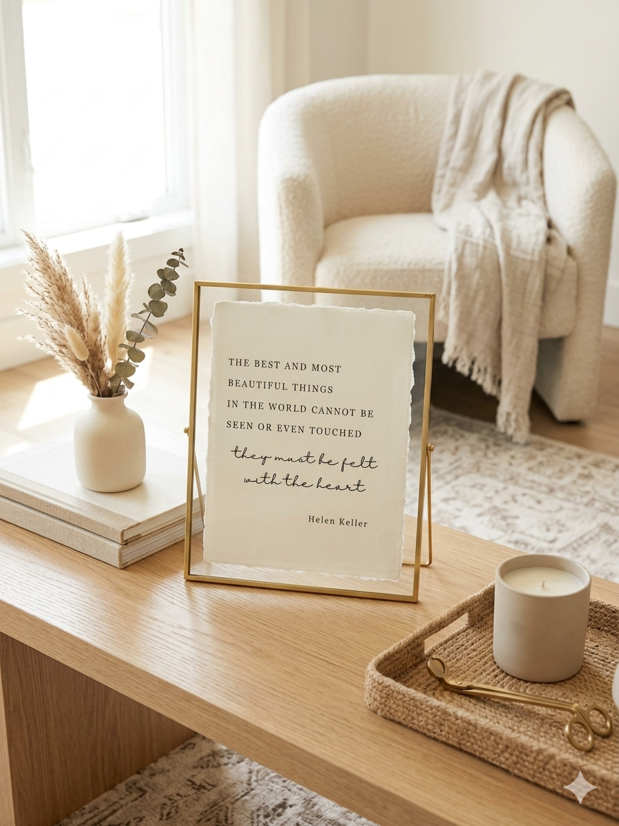 “The Most Beautiful Things" | Helen Keller Deckled Edge Fine Art Print