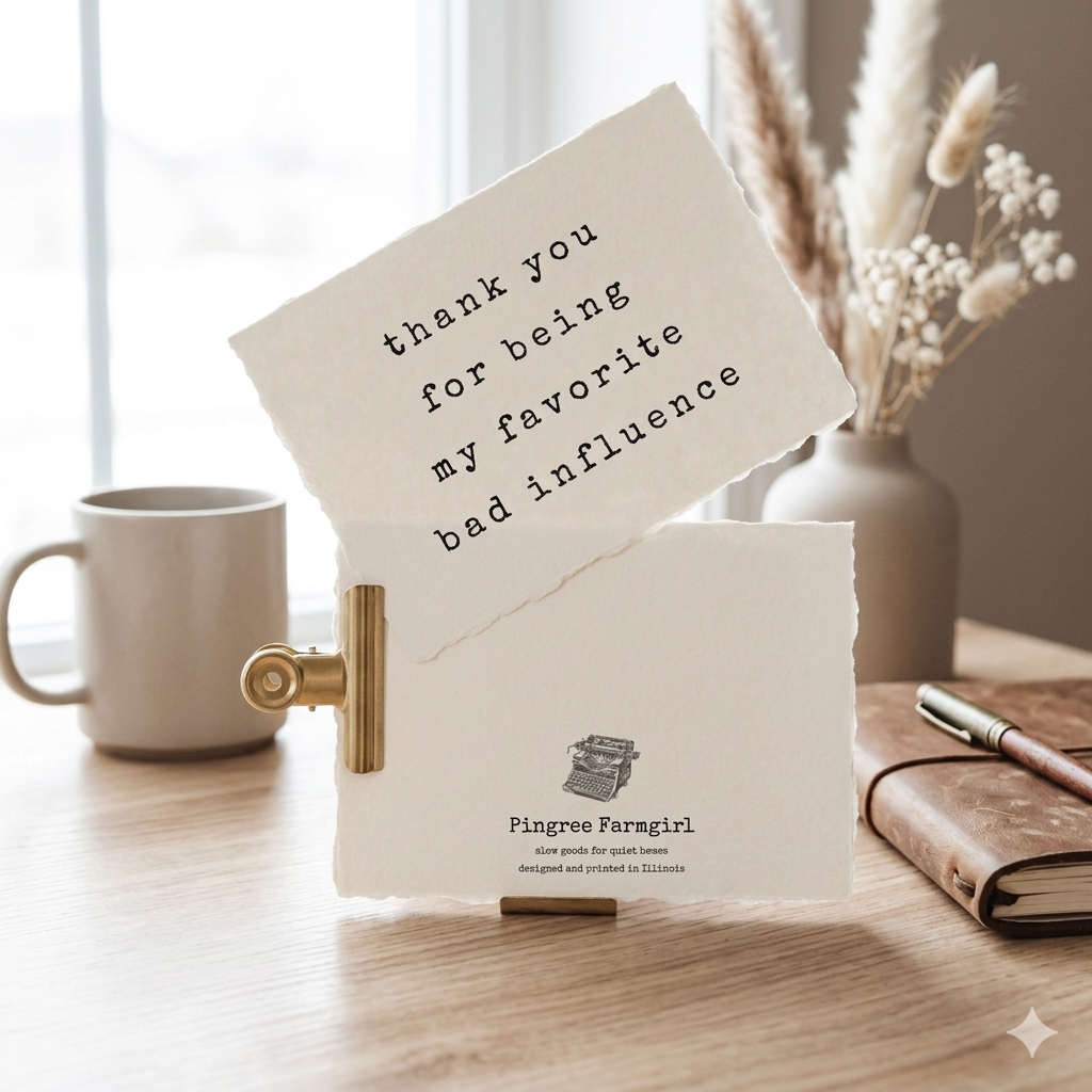 “Favorite Bad Influence" | Sassy Friendship Thank You Card