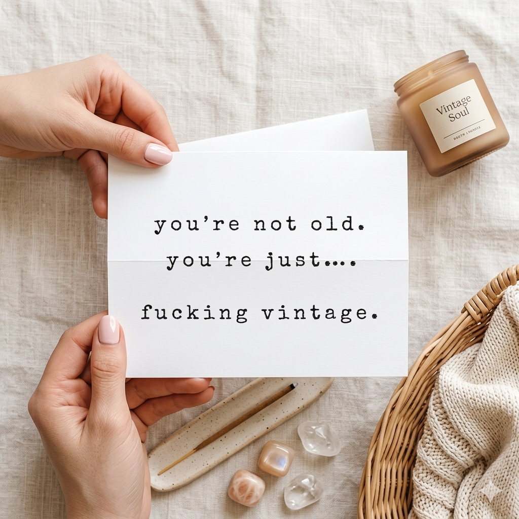 “You’re Just Fucking Vintage" | Sassy Birthday Greeting Card