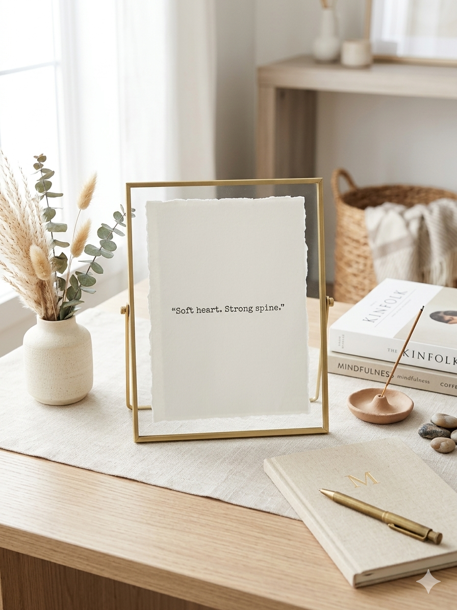 "Soft Heart Strong Spine" | Deckled Edge Empowerment Print