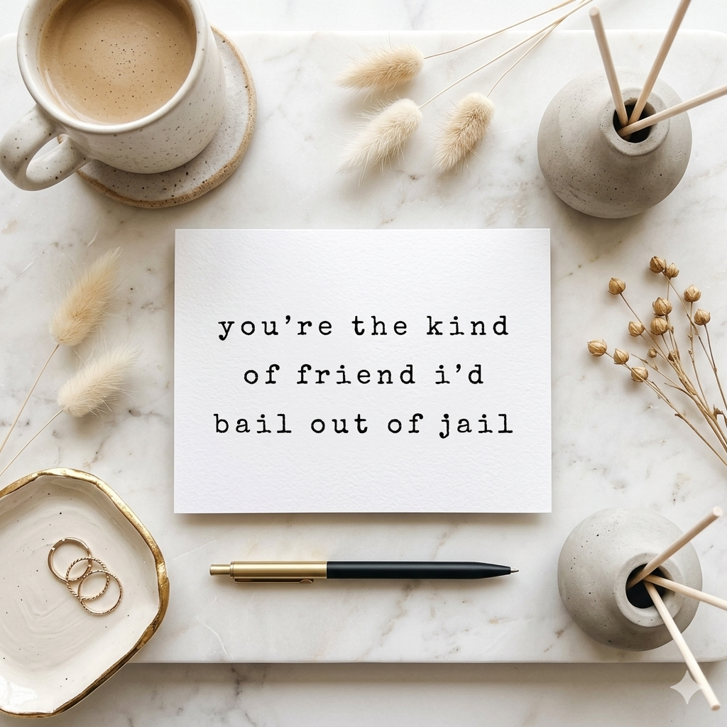 "Bail You Out" | Sassy Ride-or-Die Friendship Card