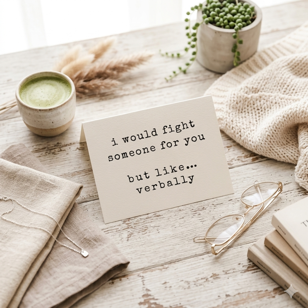 “Fight Someone (Verbally) For You" | Sassy Friendship Greeting Card