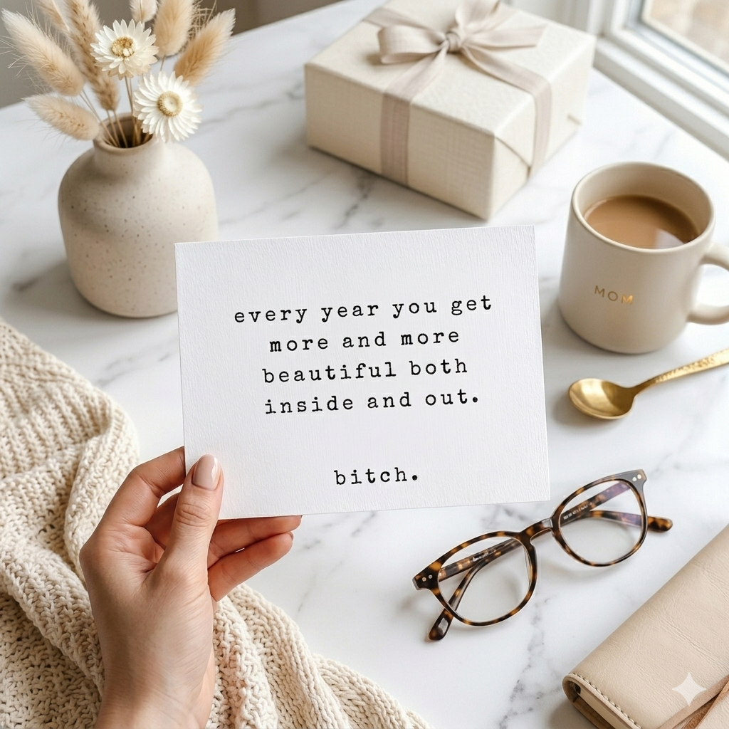 “Beautiful Inside & Out (Bitch)" | Sassy Birthday & Friendship Card