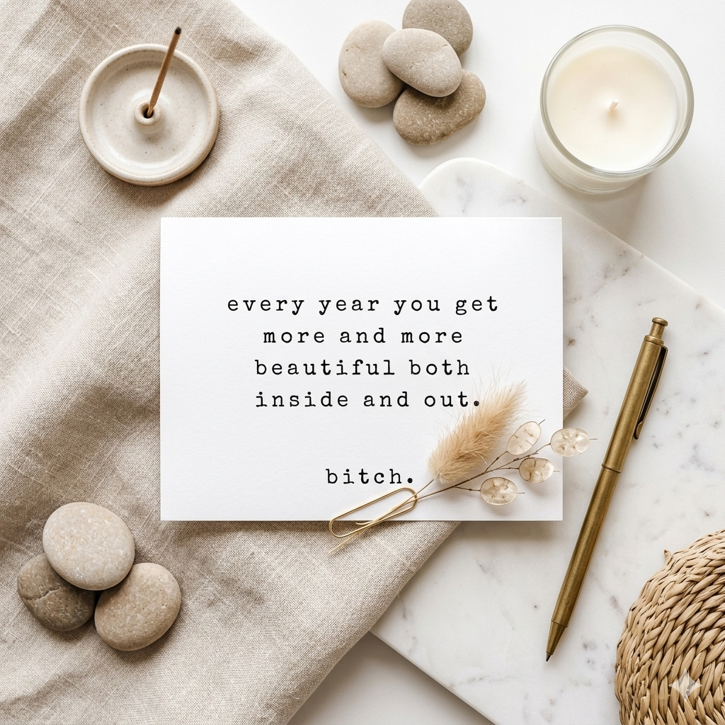 “Beautiful Inside & Out (Bitch)" | Sassy Birthday & Friendship Card