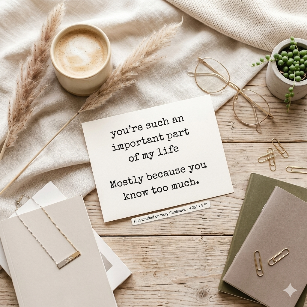 You Know Too Much" | Sassy Friendship & "Bestie" Greeting Card