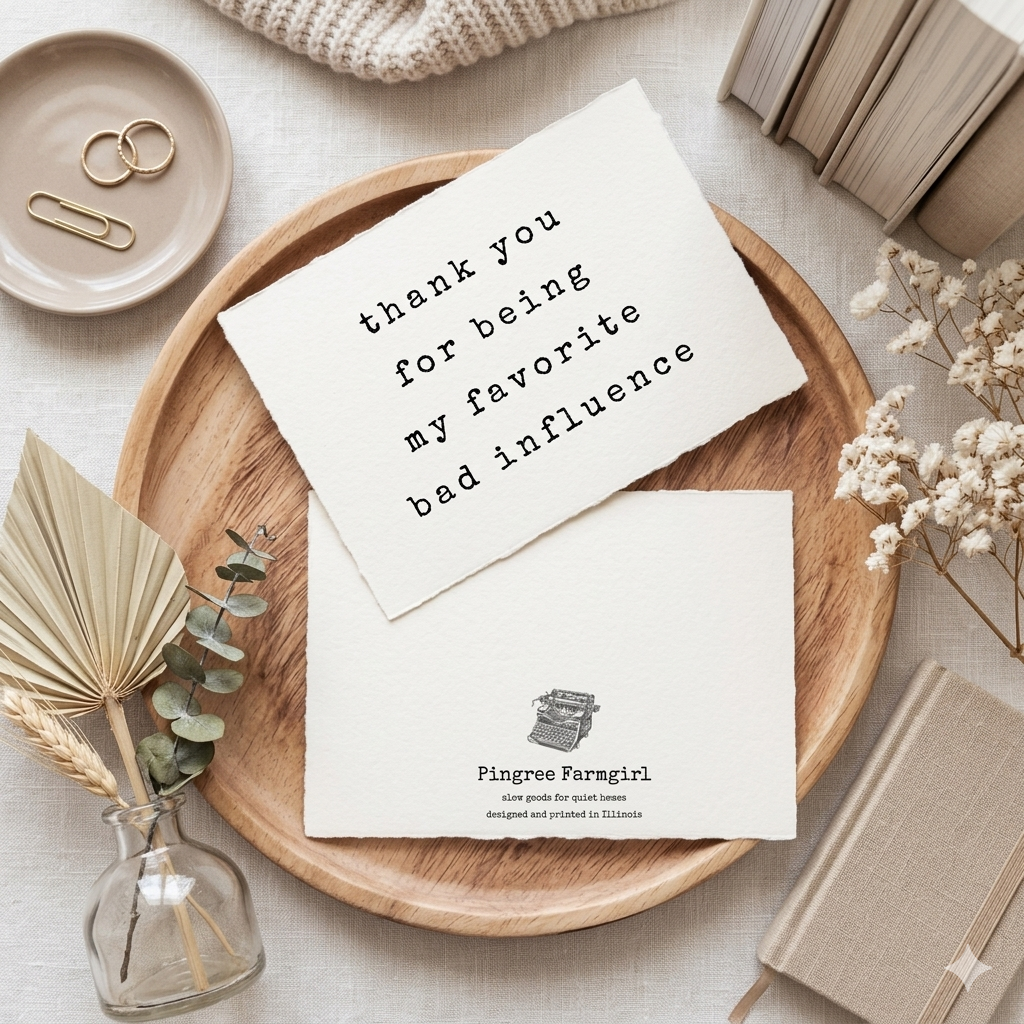 “Favorite Bad Influence" | Sassy Friendship Thank You Card