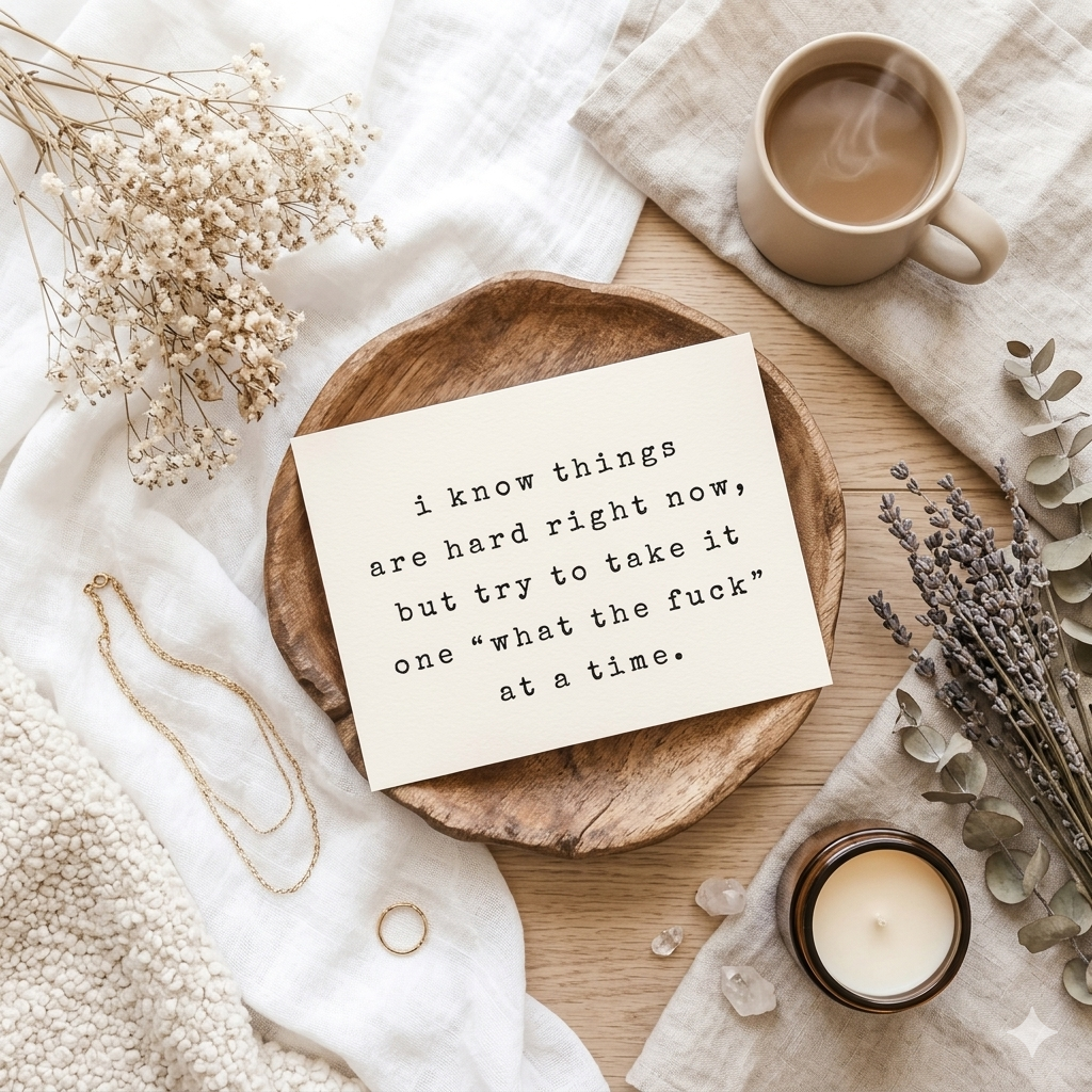 “One What The Fuck At A Time" | Sassy Support & Sympathy Card