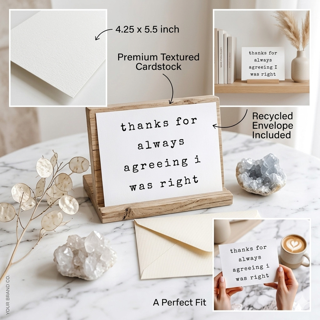 "Always Agreeing I Was Right" | Sassy Friendship Thank You Card