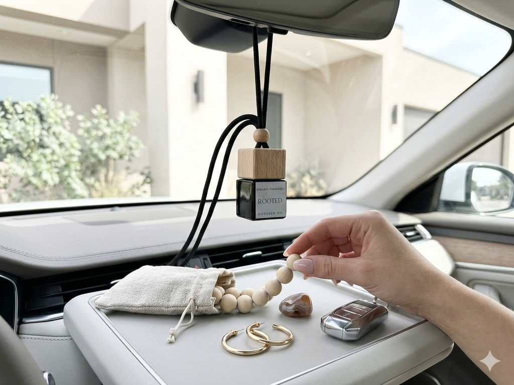 ROOTED | Cedarwood & Fresh Linen "Mobile Sanctuary" Car Diffuser