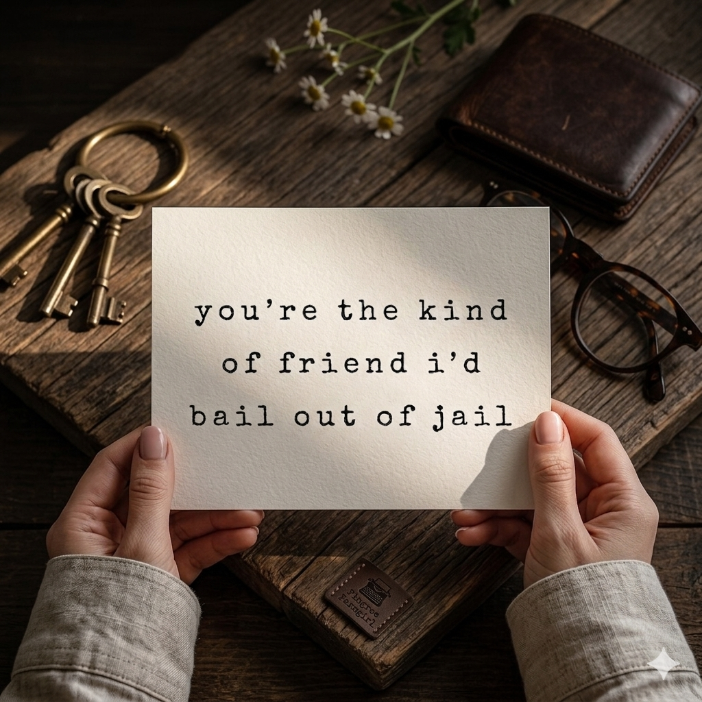 "Bail You Out" | Sassy Ride-or-Die Friendship Card