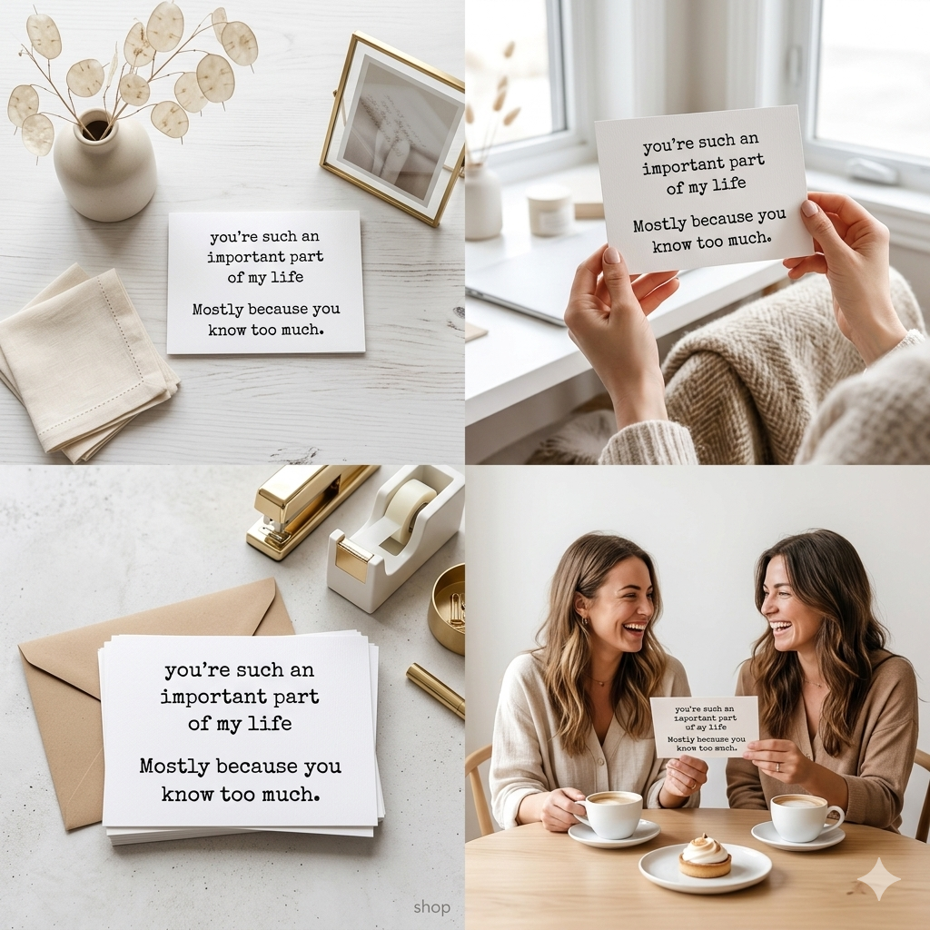 You Know Too Much" | Sassy Friendship & "Bestie" Greeting Card