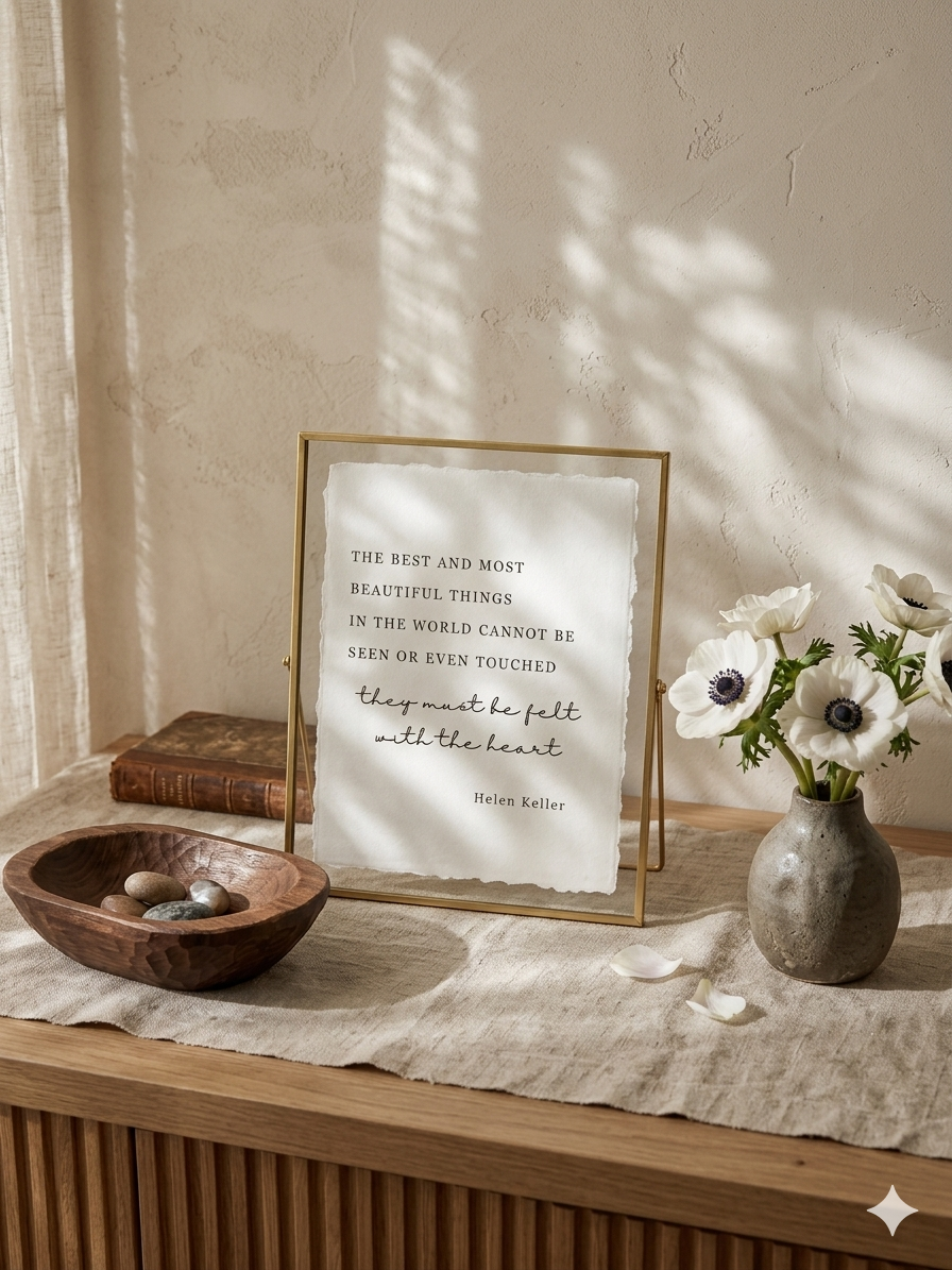 “The Most Beautiful Things" | Helen Keller Deckled Edge Fine Art Print