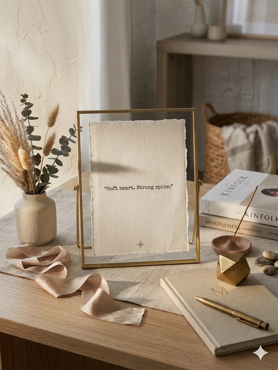 "Soft Heart Strong Spine" | Deckled Edge Empowerment Print