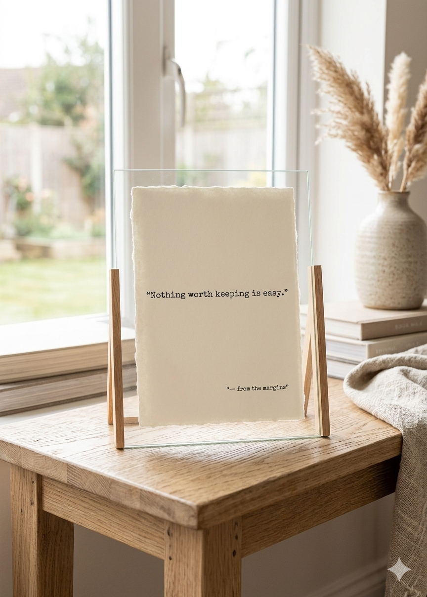 Nothing Worth Keeping is Easy | Specialty Deckled Edge Print
