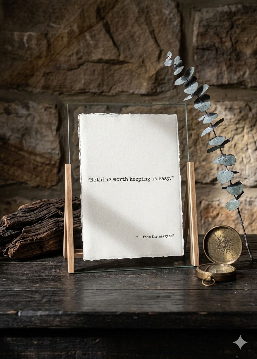 Nothing Worth Keeping is Easy | Specialty Deckled Edge Print