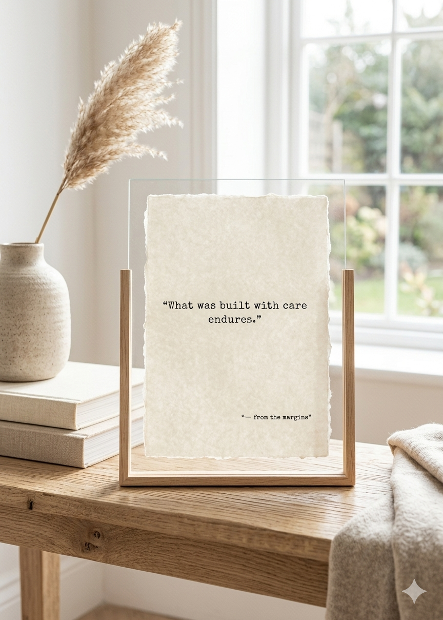 What Was Built With Care, Endures" | Specialty Deckled Edge Fine Art Print