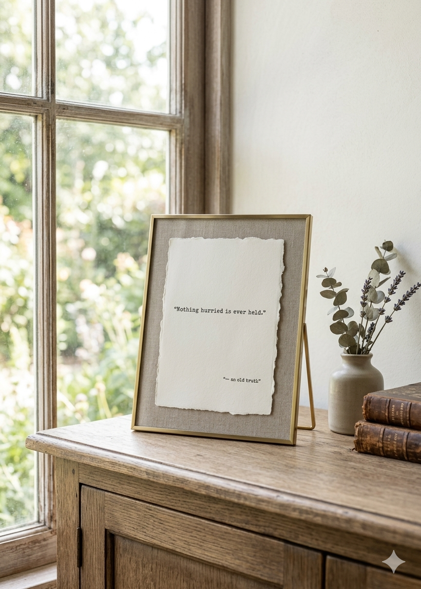 "Nothing Hurried Is Ever Held" | Specialty Deckled Edge Fine Art Print