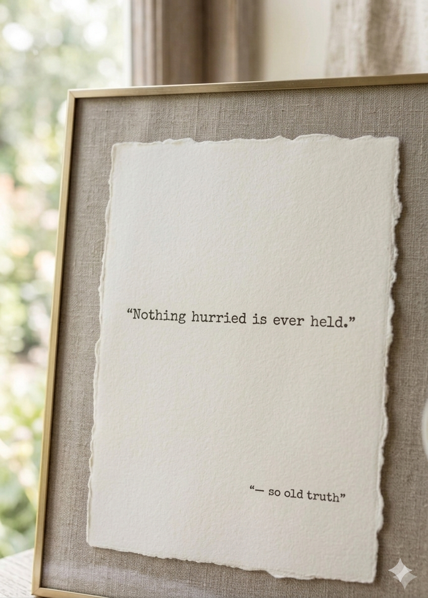 "Nothing Hurried Is Ever Held" | Specialty Deckled Edge Fine Art Print